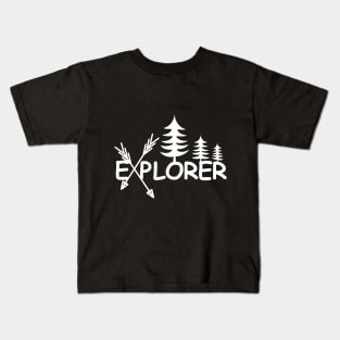 Explorer Outdoors White Design Kids T-Shirt